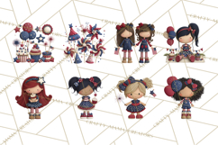 Patriotic Kids Clipart for 4th of July, USA Children PNG Product Image 4