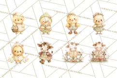 Baby Farm Animals Clipart PNG, Cute Spring Animals Product Image 3