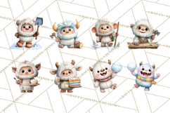 Snow Monster Clipart PNG Cute Winter Yeti Frost Gnome Art Product Image 6