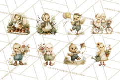 Vintage Spring Chicks Clipart, Cute Baby Chick Gardening Product Image 6