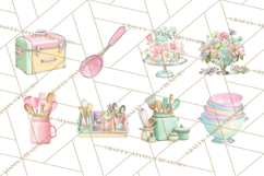 50s Retro Kitchen Clipart, Vintage 1950s Kitchen Appliances Product Image 4