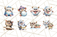 Snow Monster Clipart PNG Cute Winter Yeti Frost Gnome Art Product Image 7