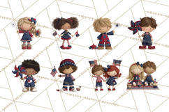 Patriotic Kids Clipart for 4th of July, USA Children PNG Product Image 7