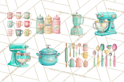 50s Retro Kitchen Clipart, Vintage 1950s Kitchen Appliances Product Image 6