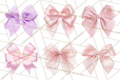 Bows Clipart, Girly Pastel Decorative Png, Layered Satin Product Image 13