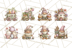 Easter Gnome Clipart, Cute Spring Gnomes PNG Product Image 2