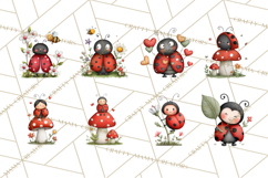 Happy Bug Friends Clipart, Ladybugs, Bees, Butterflies Png Product Image 7