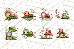 Happy Bug Friends Clipart, Ladybugs, Bees, Butterflies Png Product Image 8