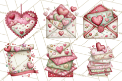 Valentine Clipart PNG, Love Notes Doodles, Envelopes Hearts Product Image 9