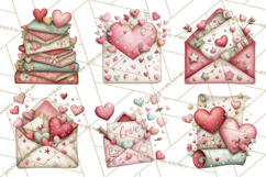 Valentine Clipart PNG, Love Notes Doodles, Envelopes Hearts Product Image 8
