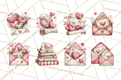 Valentine Clipart PNG, Love Notes Doodles, Envelopes Hearts Product Image 3