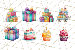 Farm Birthday Clipart PNG, Watercolor Farm Animals Birthday Product Image 7