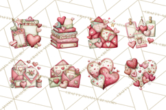 Valentine Clipart PNG, Love Notes Doodles, Envelopes Hearts Product Image 6