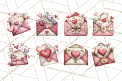 Valentine Clipart PNG, Love Notes Doodles, Envelopes Hearts Product Image 5