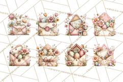 Easter Letters and Mail PNG, Spring Stationery Clipart Product Image 6