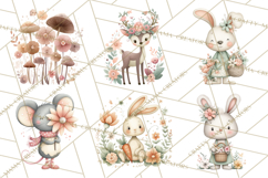 Spring Garden Animals Clipart, Whimsical Bunny Duck Frog Png Product Image 4