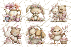 Easter Picnic Animal Clipart, Cute Spring Picnic PNG Product Image 9