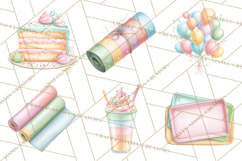 Pastel Birthday Clipart, Soft Party Decorations PNG, Festive Product Image 8
