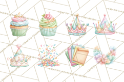 Pastel Birthday Clipart, Soft Party Decorations PNG, Festive Product Image 6