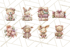 Easter Candy Animals Clipart PNG, Cute Pastel Critters Product Image 4