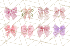 Bows Clipart, Girly Pastel Decorative Png, Layered Satin Product Image 7