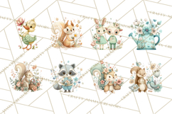 Spring Garden Animals Clipart, Whimsical Bunny Duck Frog Png Product Image 14