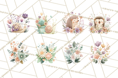 Spring Garden Animals Clipart, Whimsical Bunny Duck Frog Png Product Image 9