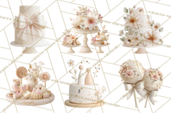 Wedding Cake Clipart PNG, Elegant Wedding Desserts Product Image 8