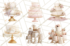 Wedding Cake Clipart PNG, Elegant Wedding Desserts Product Image 9