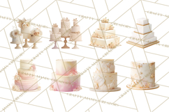 Wedding Cake Clipart PNG, Elegant Wedding Desserts Product Image 6