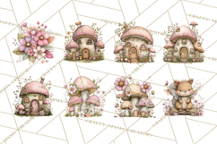 Woodland Fairy Animals Clipart PNG, Cute Pastel Watercolor Product Image 4