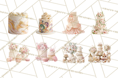 Wedding Cake Clipart PNG, Elegant Wedding Desserts Product Image 7