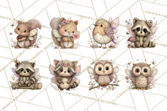 Woodland Fairy Animals Clipart PNG, Cute Pastel Watercolor Product Image 7