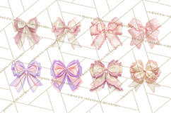 Bows Clipart, Girly Pastel Decorative Png, Layered Satin Product Image 8