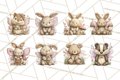 Woodland Fairy Animals Clipart PNG, Cute Pastel Watercolor Product Image 6