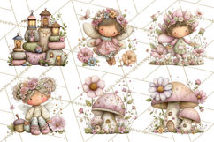 Flower Sprite Babies Clipart PNG, Pastel Watercolor Fairy Product Image 8