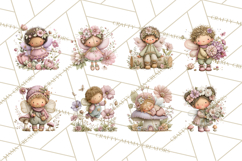 Flower Sprite Babies Clipart PNG, Pastel Watercolor Fairy Product Image 3