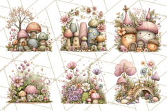 Fairy Gnome Forest Clipart PNG, Pastel Forest Gnomes Product Image 8