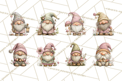 Fairy Gnome Forest Clipart PNG, Pastel Forest Gnomes Product Image 3
