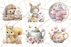 Easter Forest Animal Clipart, Cute Tea Party Woodland Png Product Image 9