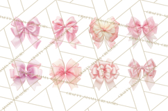 Bows Clipart, Girly Pastel Decorative Png, Layered Satin Product Image 5
