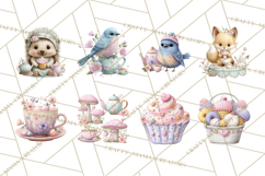 Easter Forest Animal Clipart, Cute Tea Party Woodland Png Product Image 4