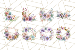 Spring Floral Frames and Borders PNG, Pastel Flower Clipart Product Image 8