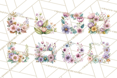 Spring Floral Frames and Borders PNG, Pastel Flower Clipart Product Image 4