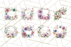 Spring Floral Frames and Borders PNG, Pastel Flower Clipart Product Image 5