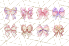 Bows Clipart, Girly Pastel Decorative Png, Layered Satin Product Image 12