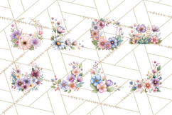 Spring Floral Frames and Borders PNG, Pastel Flower Clipart Product Image 9