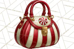 Christmas Handbag Clipart PNG, Holiday Purse Illustrations Product Image 2