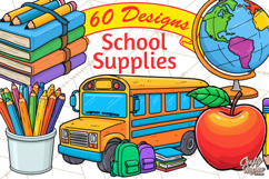 School Supplies Clipart Back To School PNG, Teacher Clip Art Product Image 1