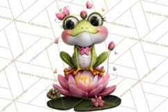 Cute Turtle Frog Alligator Pond Animals Clipart PNG Product Image 2